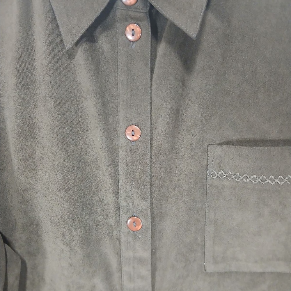 Westbound Brown Faux Suede Feel Longline Shirt Jacket Size XL - Picture 6 of 14